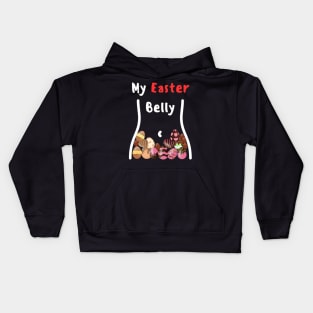 Funny Chocolate Eggs Chocolate Bunny Full belly Easter Feast Kids Hoodie